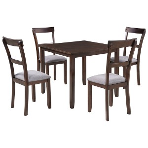 Kitchen Rectangle Dining Table With 4pcs Dining Chairs For 4 Members Home, Solid Wood Kitchen Dining Room For Home Kitchen Dining Room - 1 of 4