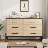 Wide 6-Drawer Dresser, Freestanding Wooden Storage Chest with Large Capacity for Bedroom, Living Room & Entryway - 3 of 4