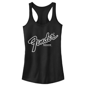 Juniors Womens Fender Telecaster Logo Racerback Tank Top - 1 of 4