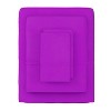 Hastings Home Twin Size Brushed Microfiber 3 Piece Bed Sheet and Linen Set with Stain Resistant Fitted and Flat Sheets - Purple - 2 of 4
