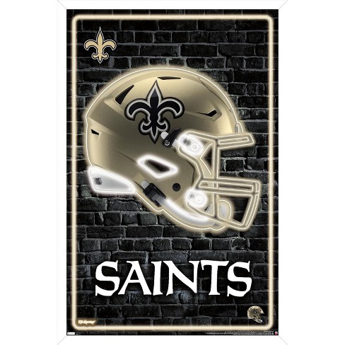 Trends International Nfl New Orleans Saints - Neon Helmet 23 Unframed Wall  Poster Print Clear Push Pins Bundle 22.375 X 34 : Target