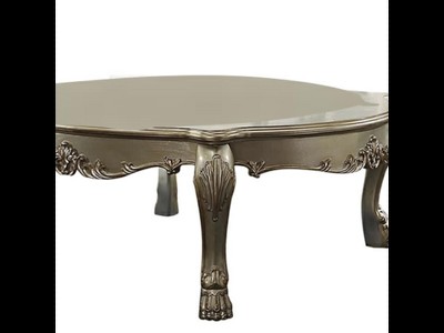 Dresden II Luxurious Antique Gold and Bone Square Coffee Table