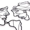 Faces of World Map Metal Wall Art, Home Living Room Decor - 3 of 4