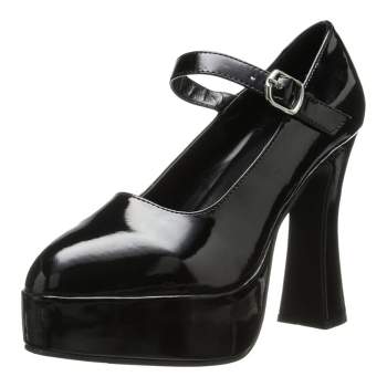 5" Chunky Heel with 1.5" Platform Black Mary Jane