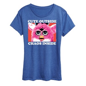 Women's - Furby - Cute Inside Chaos Inside Short Sleeve Graphic T-Shirt - 1 of 4