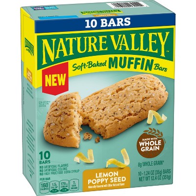 Nature Valley Soft Baked Lemon Poppy Seed Muffin Bars - 10ct/12.4oz