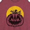 Women's - Instant Message - Scary Vintage Pumpkin Graphic Racerback Tank - 2 of 4