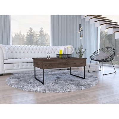 Okak Rectangle 17.32" H Modern Coffee Table with Single Drawer and 4 Sturdy Legs, 1 Large Open Shelf for Living Room/Office, Space-Saving