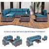 7-Piece Outdoor Wicker Sectional Set - Includes sofa & coffee table with cushions for patio, garden, balcony & porch - 3 of 4