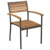vidaXL 5 Piece Patio Dining Set Solid Acacia Wood and Steel - 3 of 4