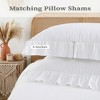 Ruffle Duvet Cover Set, Soft Washed Microfiber Vintage French Country Duvet Cover Set with Button Closure - 3 of 4