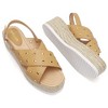 Womens Platform Sandals Open Toe Cute Platform Criss Cross Flat Sandals X Band Sandals Beach Sandals - 3 of 4