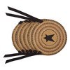 Kettle Grove Jute Chair Pad Applique Star 15 inch Diameter Set of 6 - 3 of 4