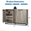 55" Modern Buffet Cabinet with 4 Doors & Shelves - Coffee Bar & Storage, Grey - 2 of 4
