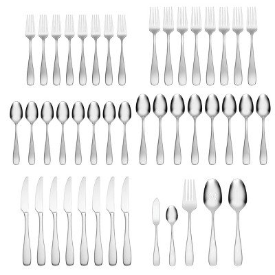 Oneida 45pc Ainsley Flatware Set: Stainless Steel Silverware, Service for 8, Dishwasher-Safe, Includes Serving Utensils