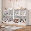 Kids Toy Storage Organizer with 3 Removable Drawers and 4 Open Cubbies, Multifunctional Bookshelf and Floor Cabinet for Nursery, Playroom and Bedroom - 2 of 4
