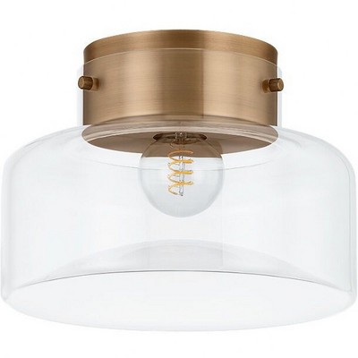Troy Lighting Bellow 1 - Light Flush Mount in  Patina Brass Clear Shade