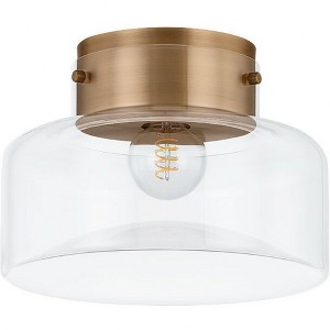 Troy Lighting Bellow 1 - Light Flush Mount in  Patina Brass Clear Shade - 1 of 1