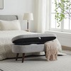 NicBex Chenille Fabric Pull-Open Top Ottoman Bench with Wood Legs,Oval Storage Ottoman for Living Room - 3 of 4