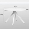 FONTOI End Tables, 47" Round Wooden Side Table with Non-slip Foot Pads, Couch Side Table for Bedroom Living Room, White, 47.2"*29.5"*47.2" - 3 of 4