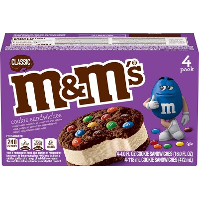 M&Ms Classic Ice Cream Cookie Sandwiches - 4ct