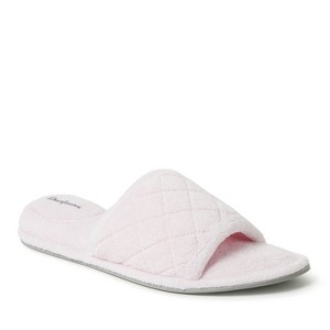 Dearfoams Women's Beatrice Quilted Microfiber Terry Shower Slide House Slipper - 1 of 4