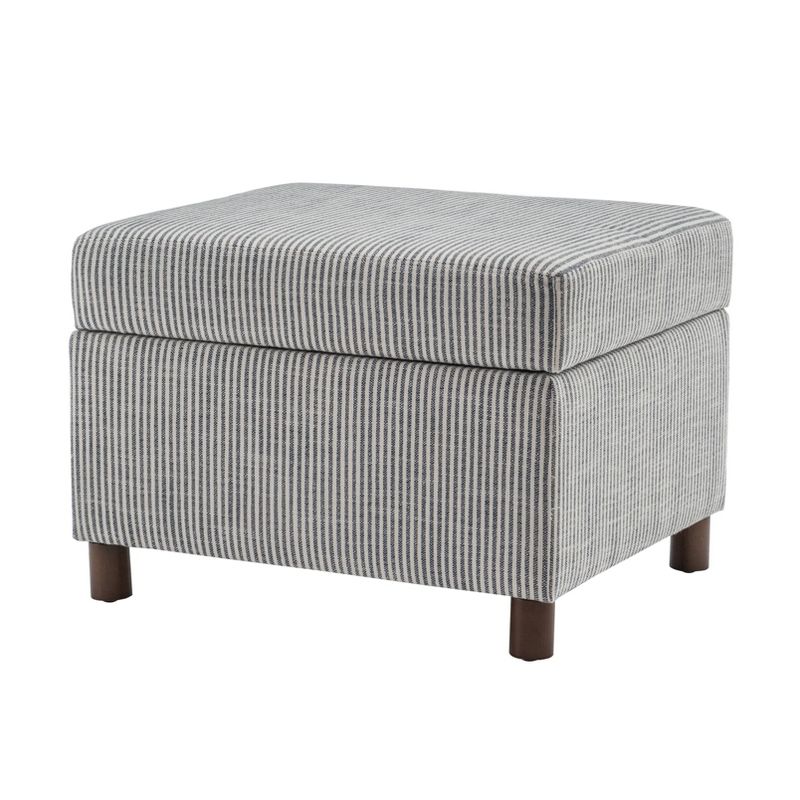 25" Wide Rectangle Storage Ottoman with Wood Legs and Hinged Lid - WOVENBYRD, 5 of 17