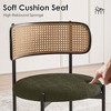 Okak Set of 2/4 Upholstered Rattan Back Round Dining Chair with Metal Legs,Armless Accent Dining Chairs for Dining Room,Kitchen - 3 of 4