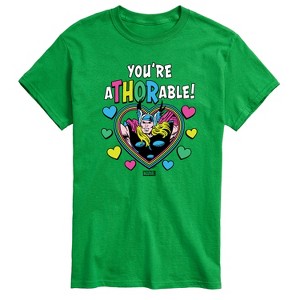Men's - Marvel - Thor Valentine You're Athorable Short Sleeve Graphic T-Shirt - 1 of 3