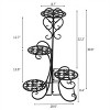 SEVOBAL Metal Plant Stand 4 Potted Flower Pot Holder Flower Metal Shelves Decoration for Multiple Plants Ladder Indoor Outdoor Garden Patio Decor - 3 of 4
