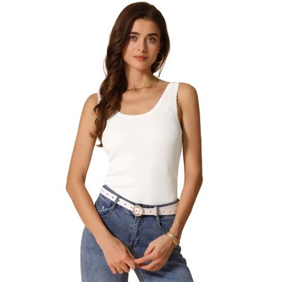 INSPIRE CHIC Women's Crew Neck Sleeveless Ribbed Tank Top