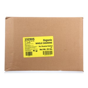 Woodstock Farms Organic Dry Roasted & Salted Whole Cashews - 25 lb - 1 of 3