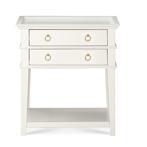 TiramisuBest Vintage Green 2-Drawer Tray Top Nightstand - 1 of 4