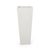 13" x 32.5" Outdoor Modern MGO Cast Stone Planter, White - 2 of 4