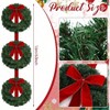 Artificial Wreath 63 inch Three Wreaths with 3 Bow Ribbon Front Door Decoration Wall Hanging Decoration Xmas Party - 2 of 4