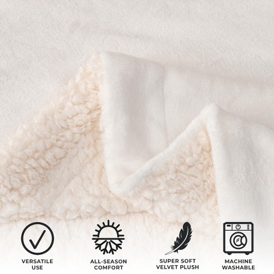 Twin Optic White Fleece Sherpa Reversible Blanket