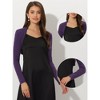 INSPIRE CHIC Women's Elegant Long Sleeve Knit Open Front Crop Bolero Shrug - 2 of 4