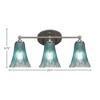 Toltec Lighting Capri 3 - Light Vanity in  Brushed Nickel with 5.5" Fluted Teal Crystal  Shade - 2 of 2