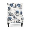 Modern Wingback Chair with High Back and Birch Wood Legs, Upholstered Accent Chair for Living Room or Bedroom, Christopher Knight Home Arm Chair - 3 of 4