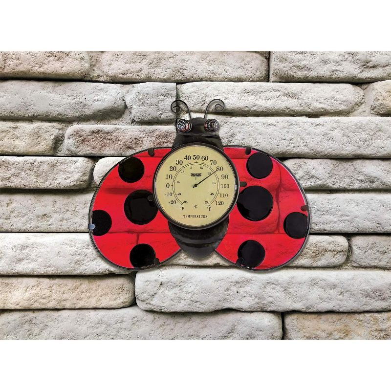 Swim Central 16" Ladybug Outdoor Garden Wall Thermometer, 2 of 5