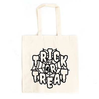 City Creek Prints Trick Or Treat Web Canvas Tote Bag - 15x16 - Natural
