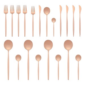 REGALWOVEN 20 Pcs Stainless Steel Mirror Polished Comfortable Handle Serving Sets - 1 of 4