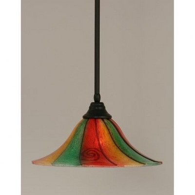 Toltec Lighting Any 1 - Light Pendant in  Matte Black with 16" Mardi Gras Shade