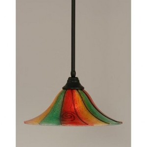 Toltec Lighting Any 1 - Light Pendant in  Matte Black with 16" Mardi Gras Shade - 1 of 1