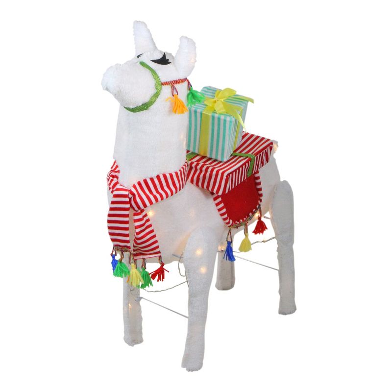 Northlight 31" LED Lighted Plush Fabric Llama with Gifts Christmas Outdoor Decoration, 2 of 6