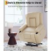 Oversized Power Lift Recliner Chair with Heat & Massage, PU Leather Electric Lift Chair for Seniors, Adjustable Back & Leg Rest, Heavy Duty - 3 of 4