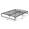 Homhougo 10 Inch Metal Platform Full Size Bed Frame Low Profile with Sturdy Steel Slats Support Black - 2 of 4