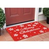 HomeRoots 17" X 29" Red And White Coir Merry Christmas Outdoor Door Mat - 2 of 4