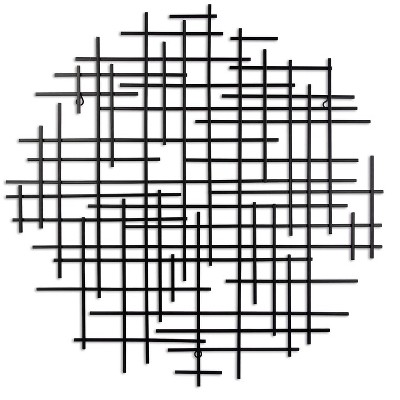 Cheung's Iquara Small Round Metal Wall Art Black