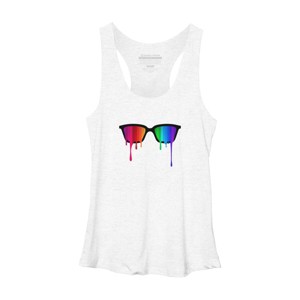 Adult Design By Humans Love Wins Hipster Glasses Pride By badbugs Racerback Tank Top - 1 of 2